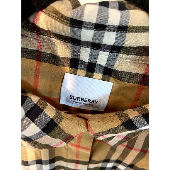 Burberry Vintage Check Button Down Shirt in Antique Yellow size 8 - Picture 4 of 6